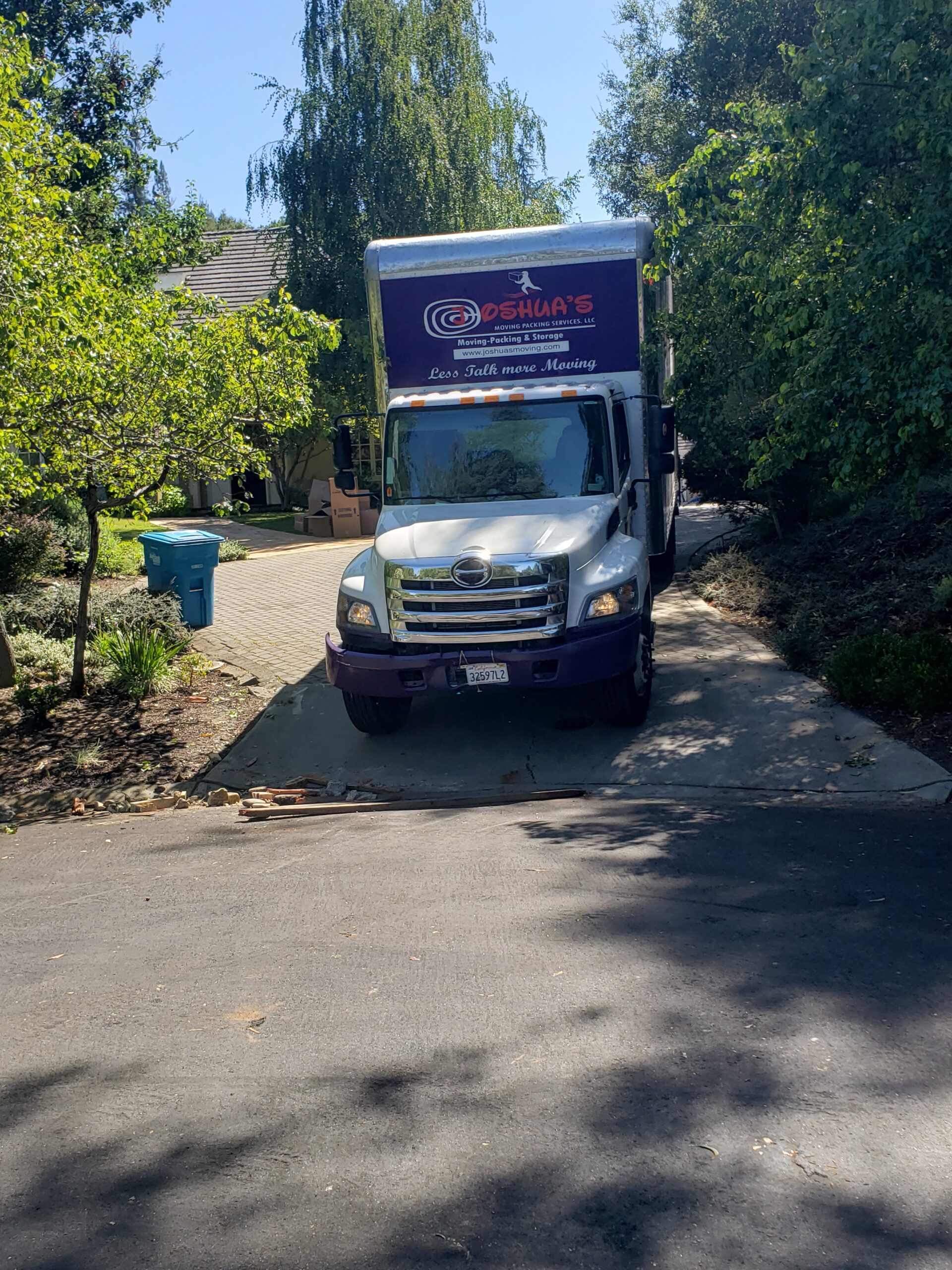 Moving truck on California road