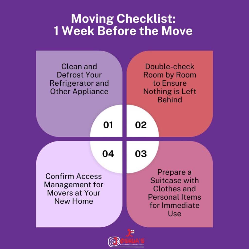 Moving Checklist 
1 Week Before the Move