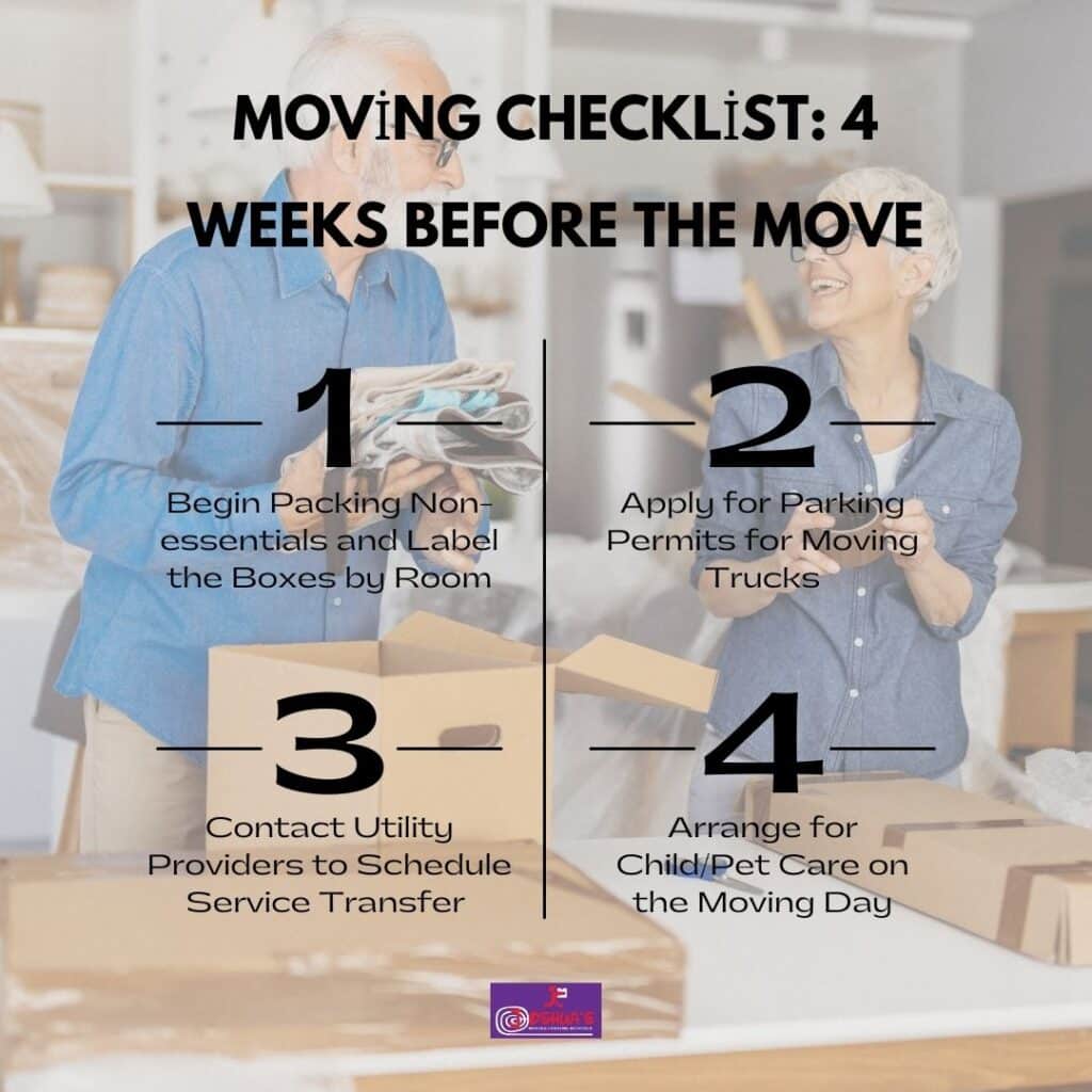 Moving Checklist 4 Weeks Before the Move